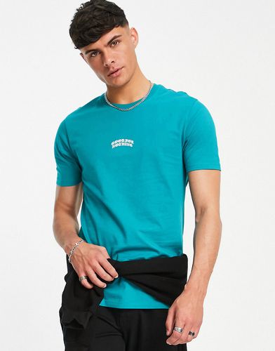 T-shirt à logo imprimé au centre - Bleu turquoise - Good For Nothing - Modalova