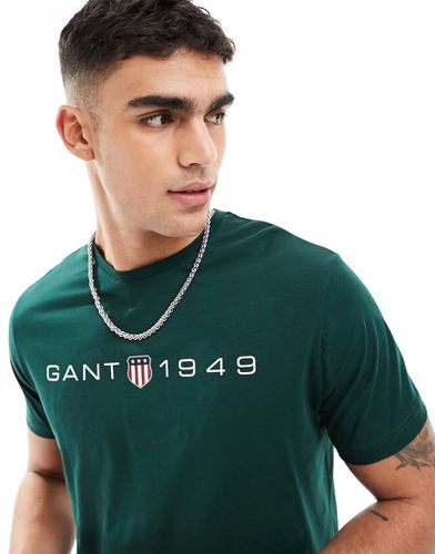 T-shirt à logo et écusson - foncé - Gant - Modalova