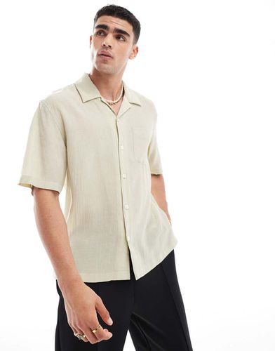 Chemise décontractée en tissu texturé avec manches courtes et col - Beige - Gant - Modalova