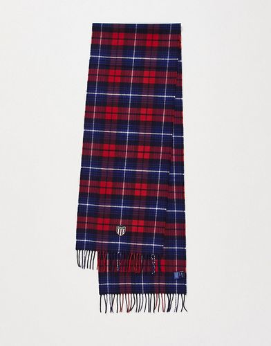Écharpe en laine à carreaux et logo écusson - Gant - Modalova