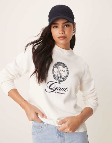 Pull ras de cou avec logo brod au centre - cass - Gant - Modalova