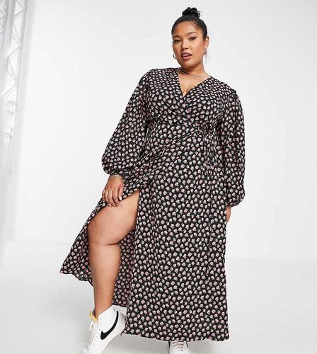 Robe portefeuille mi-longue - fleuri - Glamorous Curve - Modalova