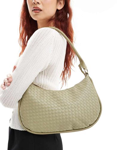 Sac porté épaule en forme de croissant - sauge tressé - Glamorous - Modalova