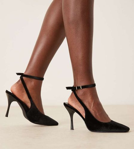 Chaussures  talon et bride de cheville en velours - Glamorous Wide Fit - Modalova