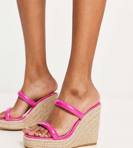 Sandales style espadrille à talon compensé - Glamorous Wide Fit - Modalova