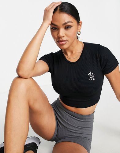 T-shirt crop top côtelé sans coutures - Gym King - Modalova