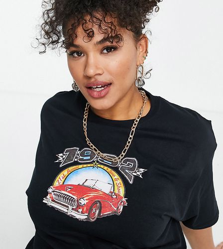 T-shirt rétro à motif voiture style grunge - Daisy Street Plus - Modalova