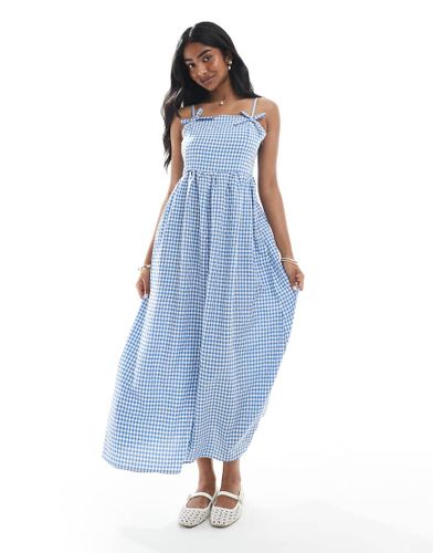 Robe longue  carreaux et naud - Daisy Street - Modalova