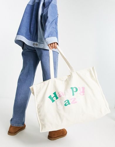 Tote bag à inscription Happy Daze - Daisy Street - Modalova