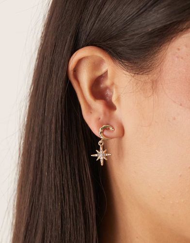 Boucles d'oreilles pendantes avec lune et étoile - Designb London - Modalova