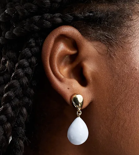 Boucles d'oreilles pendantes en émail bleu - Designb London - Modalova