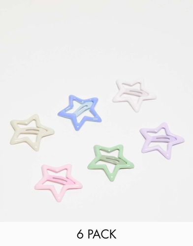 Lot de barrettes à cheveux en forme d'étoiles - Pastel - Designb London - Modalova