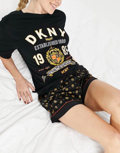 Ensemble de pyjama avec t-shirt à logo et short en satin - Dkny - Modalova