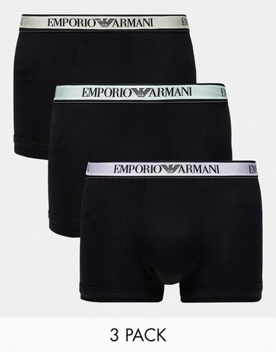 Bodywear - Lot de 3 boxers à taille colorée - Emporio Armani - Modalova