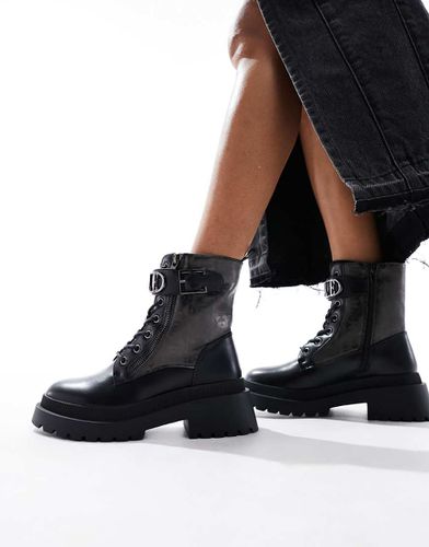 Elle - Bottines style motard - Noir - Elle - Modalova