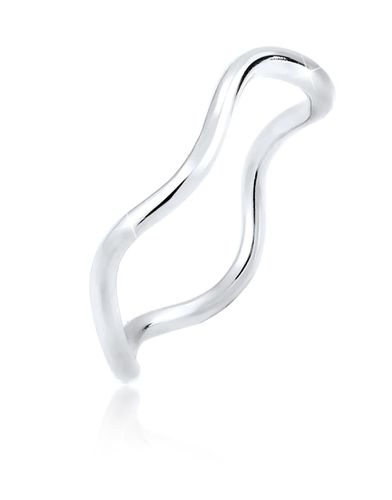 Bague minimaliste effet ondulé géométrique en argent massif 925 - Elli - Modalova