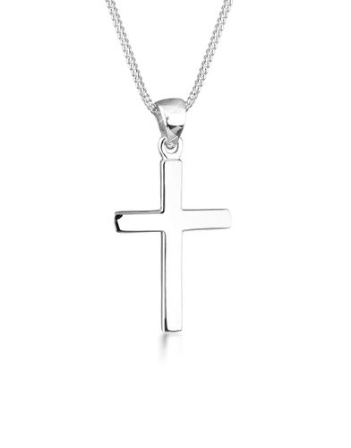 Collier en argent massif 925 avec pendentif croix - Argent - Elli - Modalova