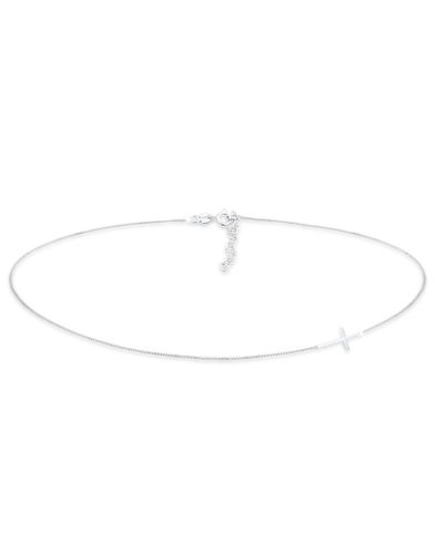 Collier ras de cou basique en argent massif 925 avec pendentif croix - Elli - Modalova