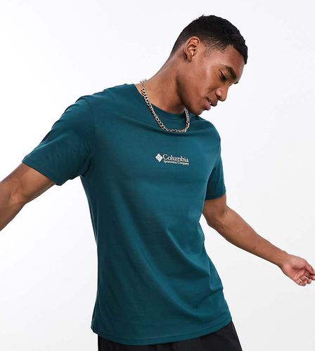 Exclusivité ASOS - CSC - T-shirt basique avec logo sur la poitrine - Bleu sarcelle foncé - Columbia - Modalova