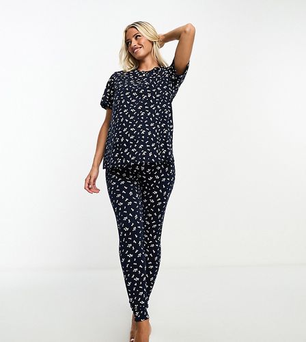 Exclusivité Maternity - Pyjama à petites fleurs avec t-shirt d'allaitement et legging - Asos Design - Modalova