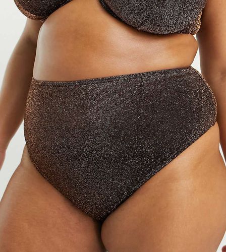 Exclusivité - Bas de bikini à taille haute - métallisé - South Beach Curve - Modalova