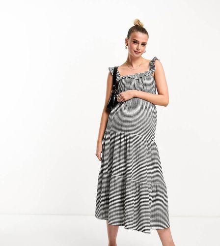 Exclusivité - Jupe d'ensemble de plage à carreaux vichy - Noir et blanc - The Frolic Maternity - Modalova