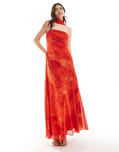 Robe bustier longue avec foulard - Rouge fleuri - Forever New - Modalova