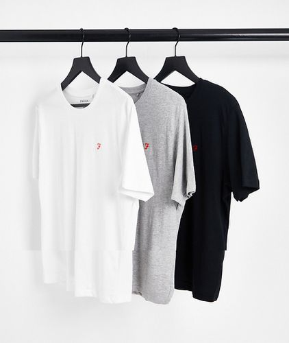 Merion - Lot de 3 t-shirts - Blanc, et noir - Farah - Modalova