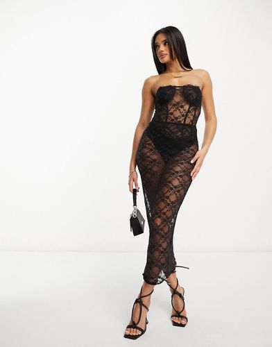 Body corset d'ensemble en dentelle - Noir - Fashionkilla - Modalova