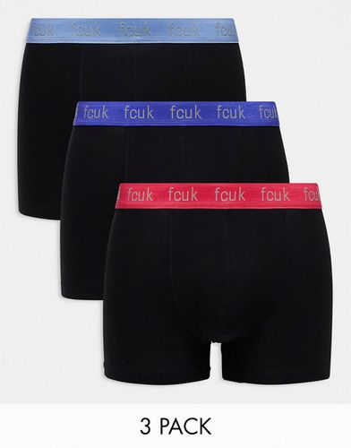 FCUK - Lot de 3 boxers à taille contrastante - French Connection - Modalova