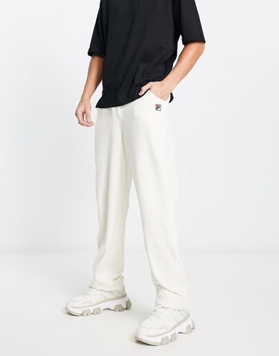 Pantalon de jogging en velours côtelé à logo - Écru - Fila - Modalova