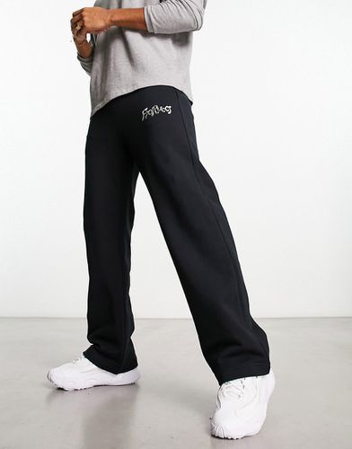 Pantalon de jogging droit avec logo chromé - Noir - Fiorucci - Modalova