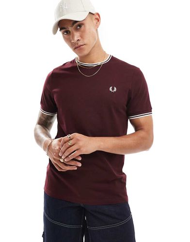 T-shirt à liseré double - Bordeaux - Fred Perry - Modalova