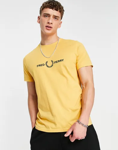 Fred Perry - T-shirt brodé - Jaune - Fred Perry - Modalova