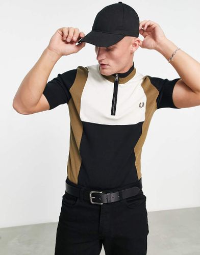 T-shirt en maille color block zippé - Fred Perry - Modalova