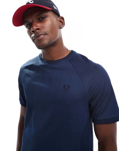 T-shirt en jacquard piqu - Bleu - Fred Perry - Modalova