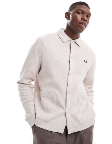 Veste boutonnée en jersey à manches longues - Blanc cassé - Fred Perry - Modalova