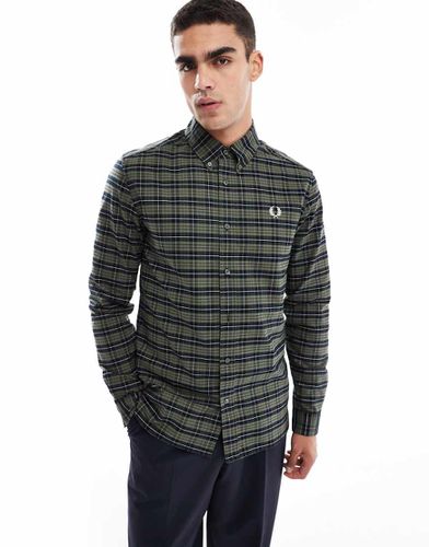 Chemise Oxford manches longues à carreaux écossais - Fred Perry - Modalova