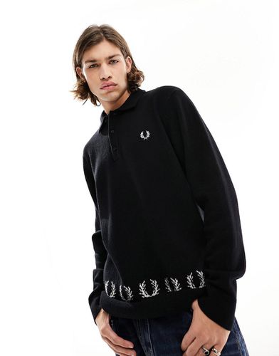 Polo manches longues en maille - Fred Perry - Modalova