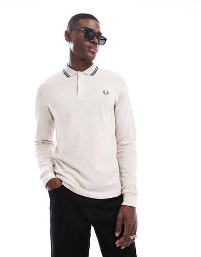 Polo à liserés et manches longues - cassé - Fred Perry - Modalova