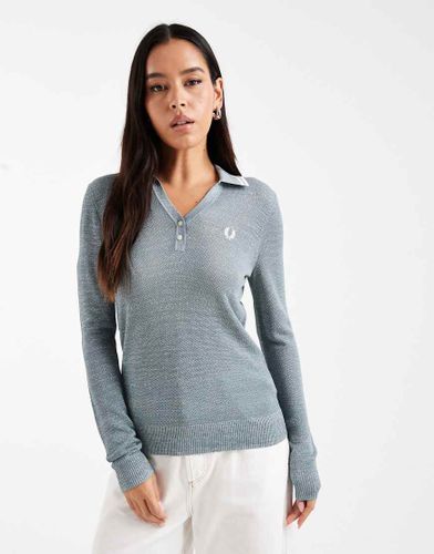 Polo en maille  manches longues - Fred Perry - Modalova