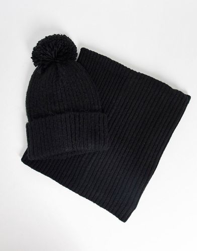 Coffret cadeau en laine avec bonnet à pompon et écharpe-tube - French Connection - Modalova