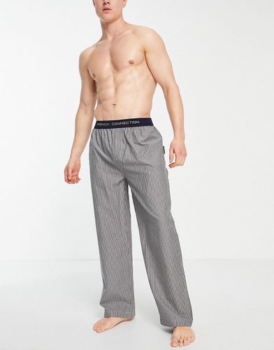 Pantalon confort tissé à rayures - Marine et gris clair - French Connection - Modalova