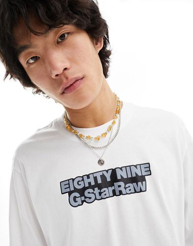 G-Star - Eighty Nine - T-shirt oversize à manches longues à imprimé devant - Gstar - Modalova