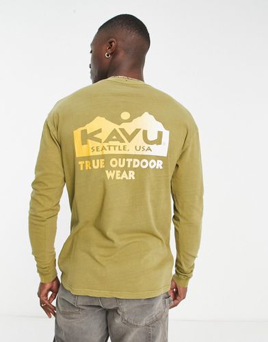 True Outdoor - T-shirt à manches longues et imprimé au dos - Kaki - Kavu - Modalova