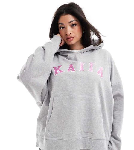 Plus - Sweat à capuche oversize d'ensemble avec logo - clair - Kaiia - Modalova