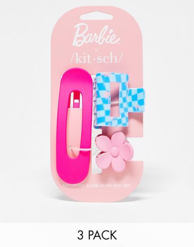 X Barbie - Lot de 3 barrettes assorties - Kitsch - Modalova
