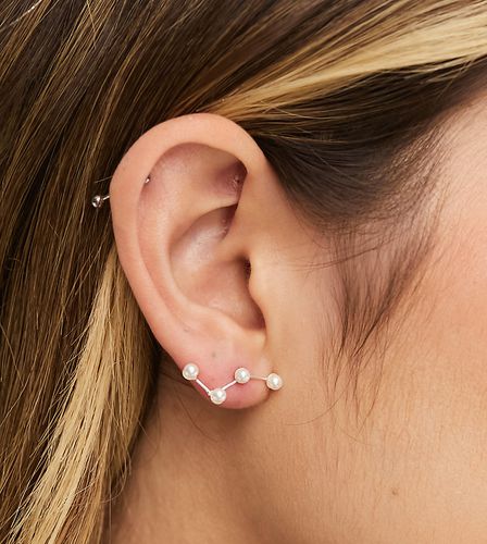 Bijoux d'oreilles en argent massif style constellation avec perles nacrées - Argent - Kingsley Ryan - Modalova