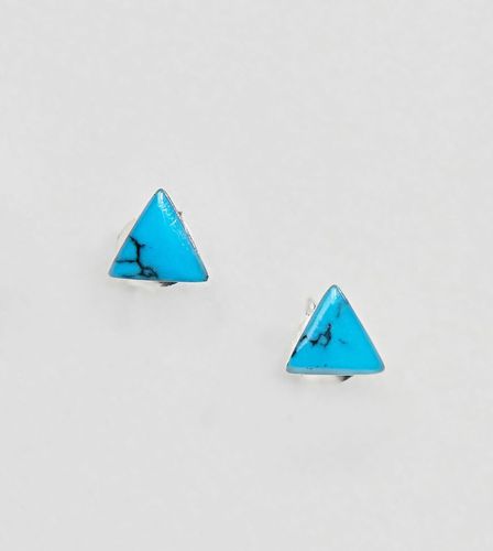 Boucles d'oreilles triangles en argent massif avec turquoise - Kingsley Ryan - Modalova