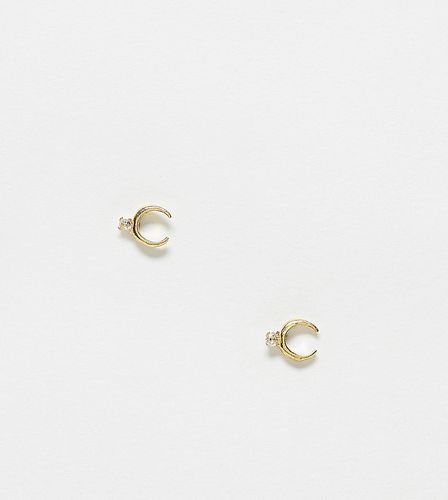 Boucles d'oreilles croissant de lune en plaqué or avec cristaux - Kingsley Ryan - Modalova